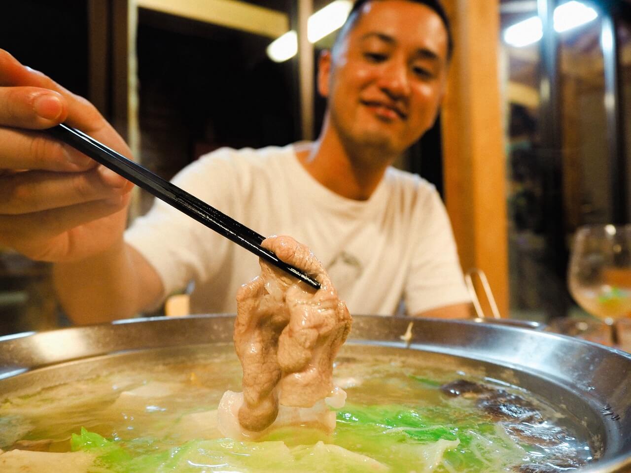 伊佐市_牧場民宿レストラン 和（のどか）_しゃぶしゃぶ