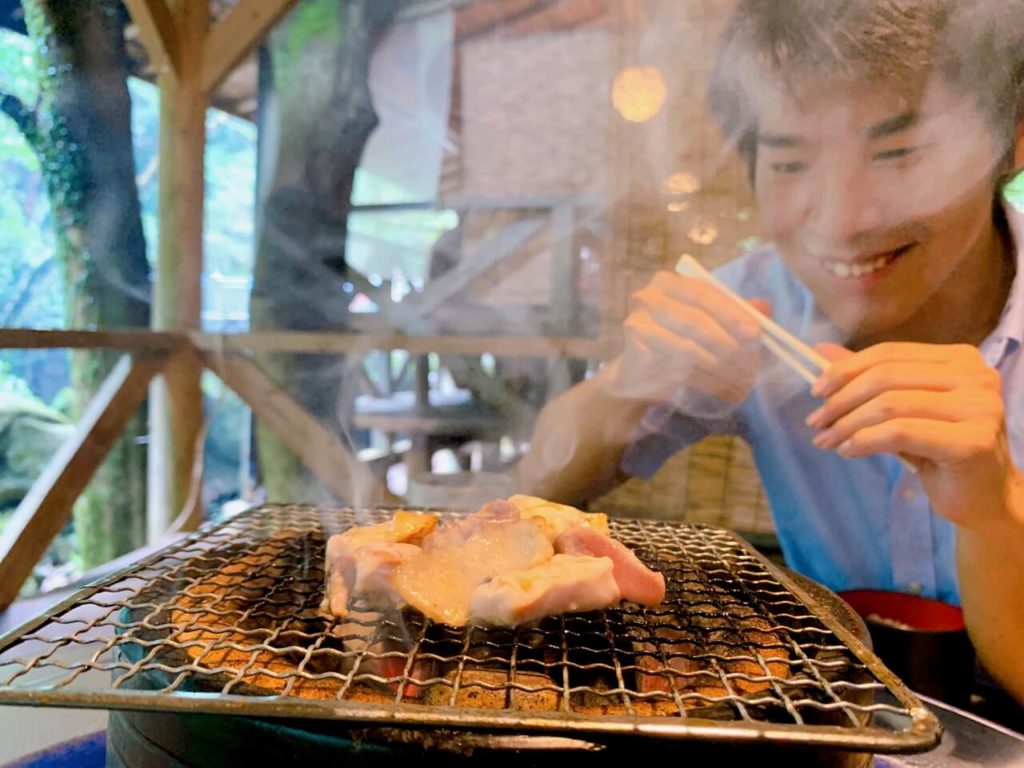伊佐市_そうめん流し_奈加夢羅（なかむら）_炭火焼き