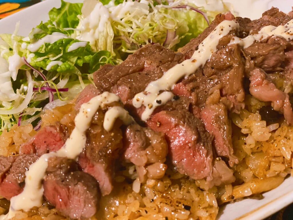 鹿児島県伊佐市 Restaurant＆Bar融合 メニュー アメリカ牛のステーキピラフ
