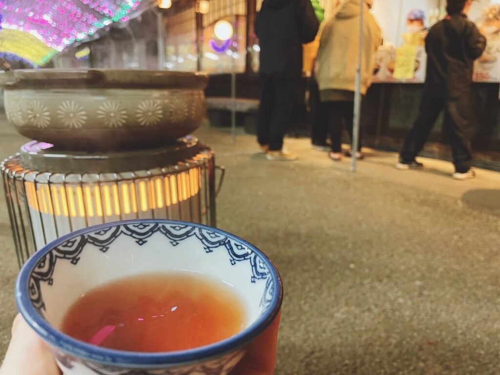 鹿児島県伊佐市　イルミネーション　曽木の滝公園　飲食　メドハギ茶
