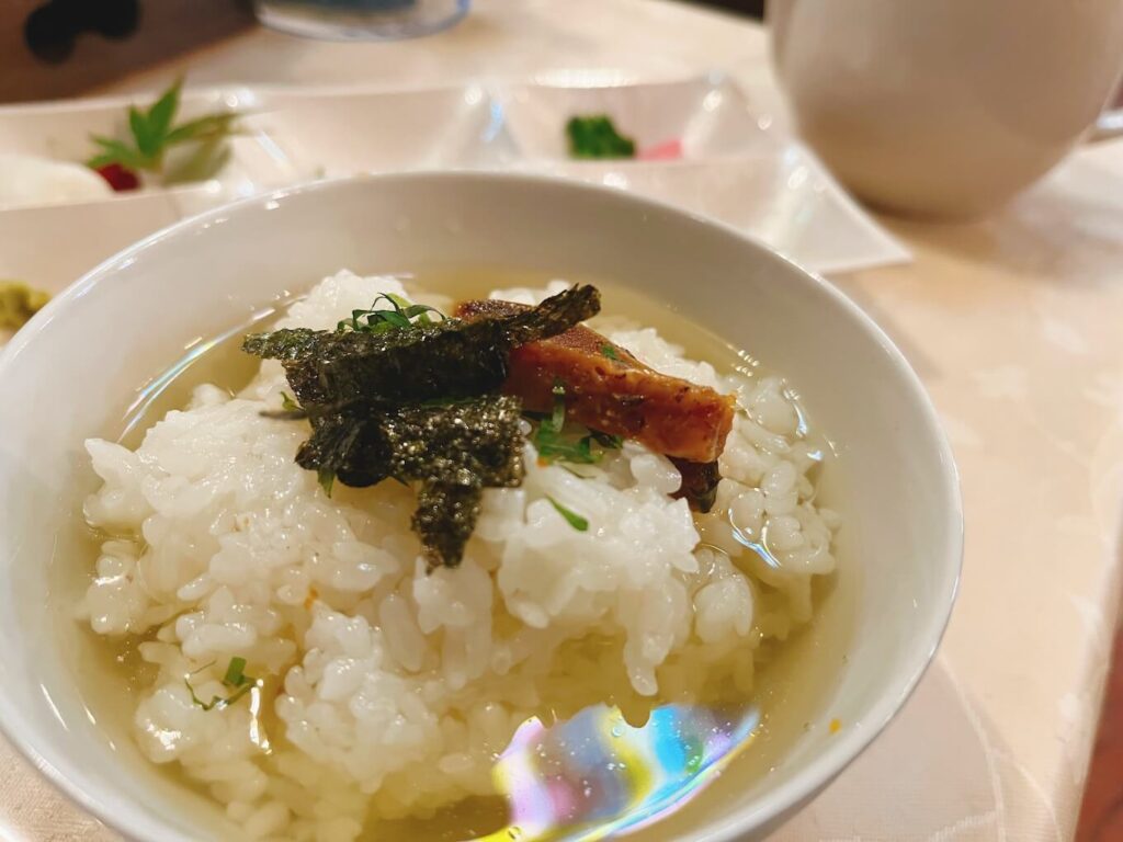 伊佐米膳_大口グリーンホテル レストラン風車_お茶漬け