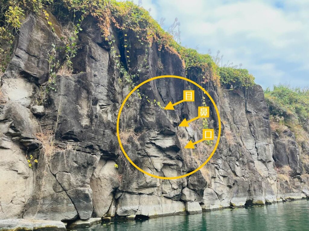 鶴田ダム大鶴湖遊覧船ツアー_船上の風景_奇岩ライオン岩